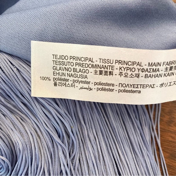 ZARA Blue Fringe Halter Mini Dress NWT - Picture 12 of 15